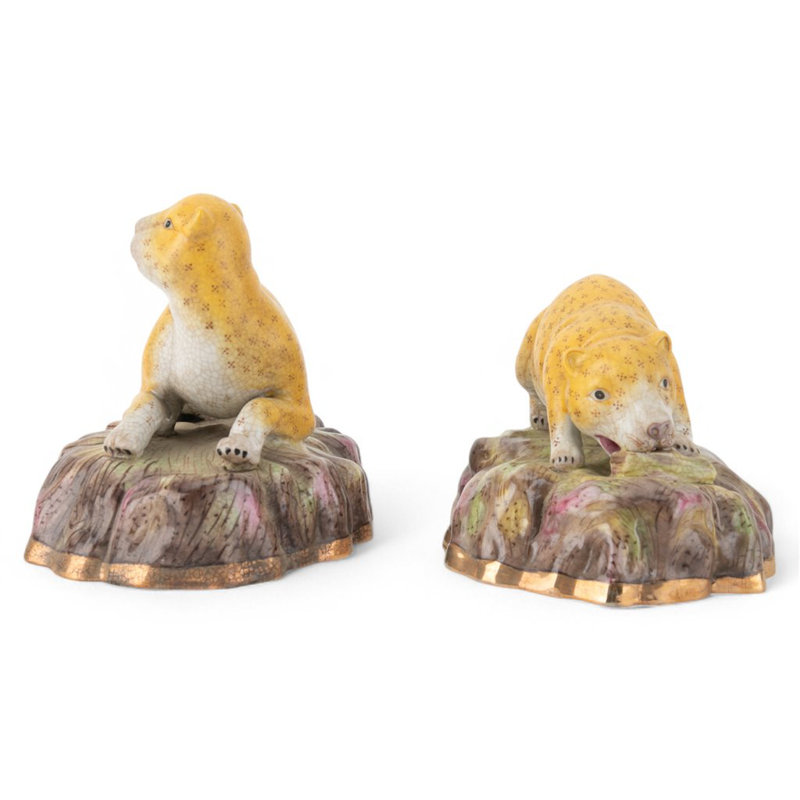 Porcelain Leopards Pair