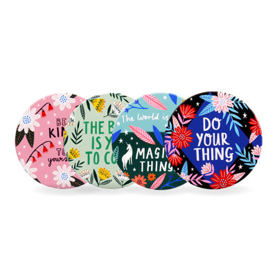 Ceramic Square 4 Piece Coaster Set