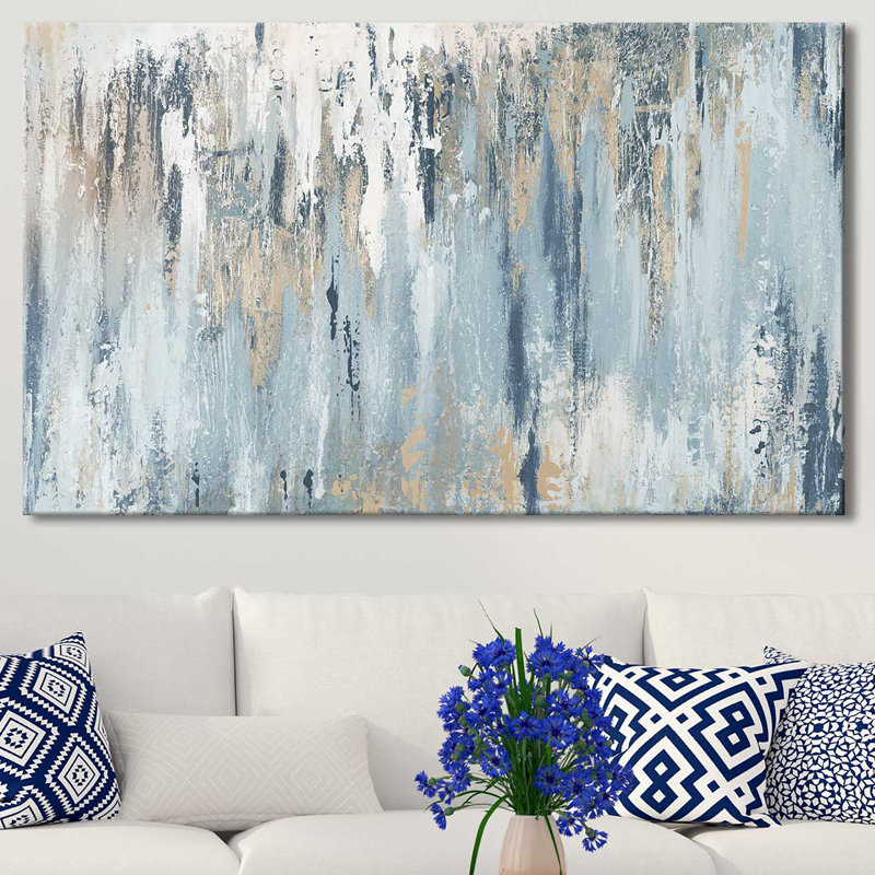 Illusion bleue - impression, Toile tendue, H 18 po x l 30 po, Sans cadre