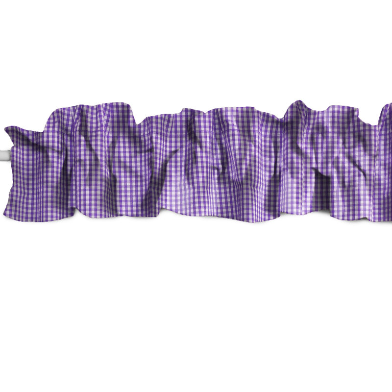 Cantonnière à carreaux Gingham, L 72 po x L 7 po, Mauve