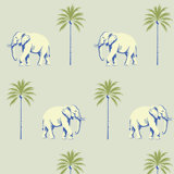 Strolling Elephant - Minted Horizon Wallpaper