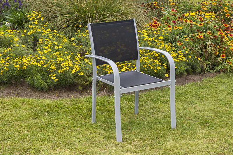 Ouarzazate Stacking Patio Dining Armchair with Cushion