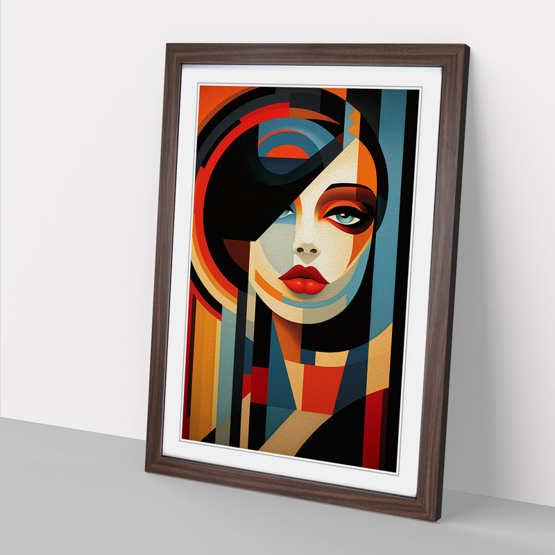 Single Picture Frame Print on Wood, 34cm H x 25cm W, Walnut Framed