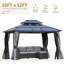 Moustiquaire en aluminium 10X12FT, moustiquaire pour l'extérieur avec double toit en polycarbonate -123219009