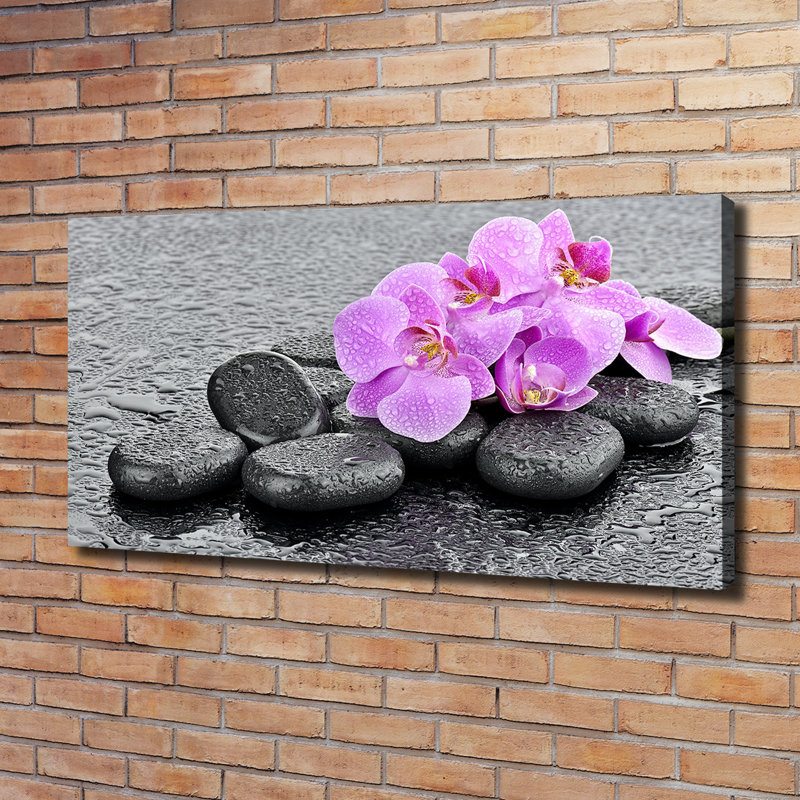 Orchids Stones - No Frame Print on Canvas