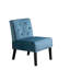 Chaise de salon 2 pièces en velours avec coussin en mousse, bleu-1184294330