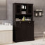 Armoire de salle de bain inclinable à deux compartiments avec panier à linge haut et 2 tablettes réglables