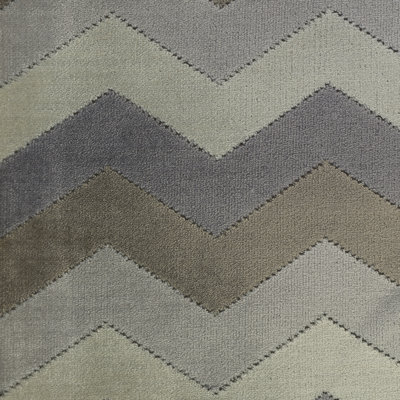 Piccadilly - Bold Chevron Cut Velvet Upholstery Fabric By The Yard