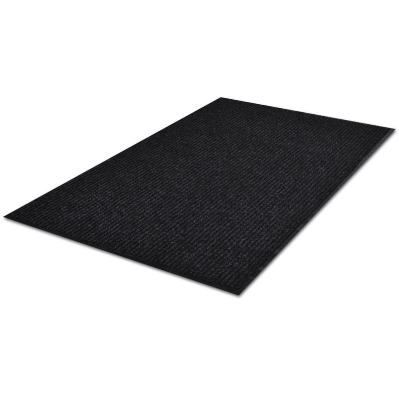 Non-Slip Indoor/Outdoor Use Doormat, Rectangular 60 x 90cm, Black