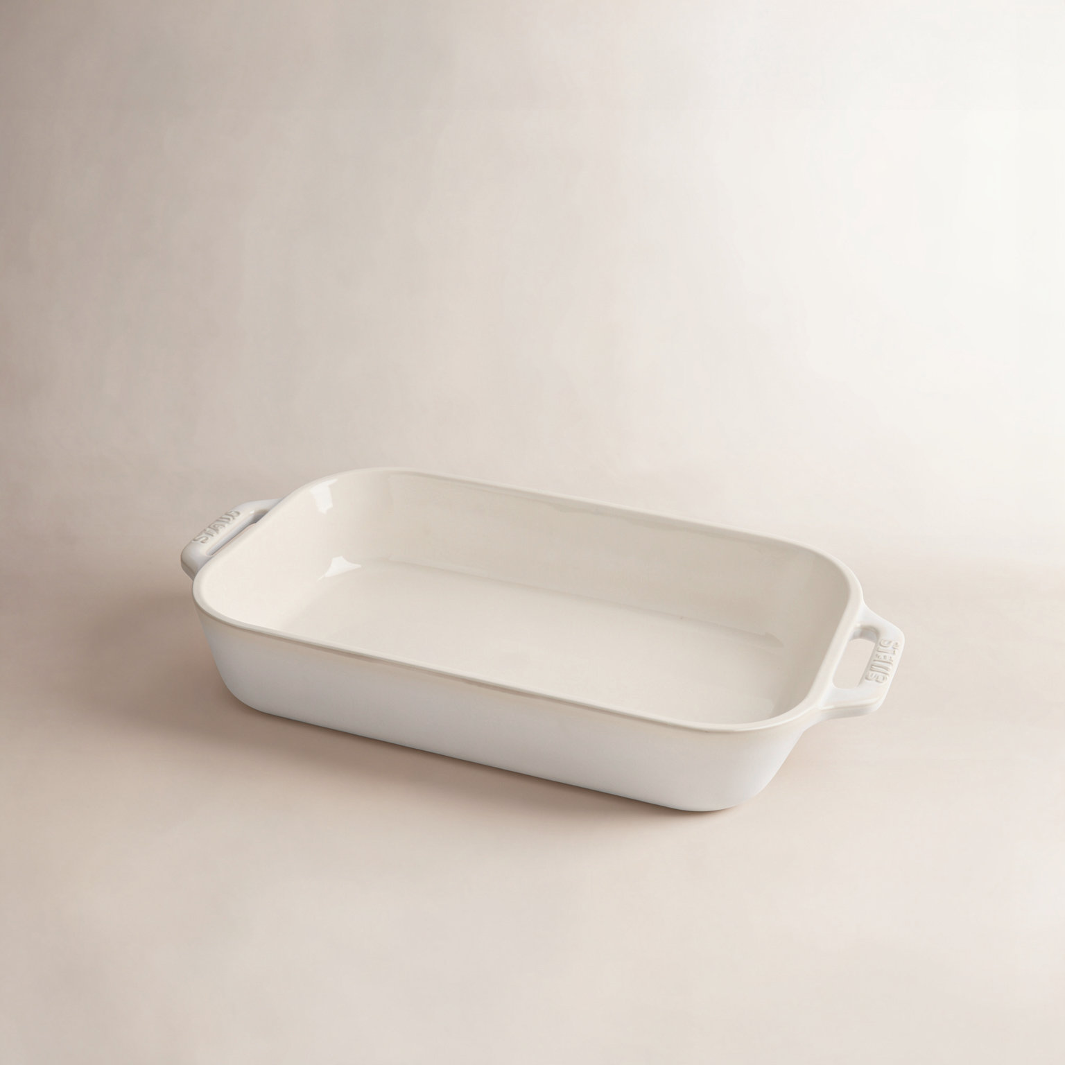 Staub Ceramics Rectangular Oven Dish, Rustic Ivory