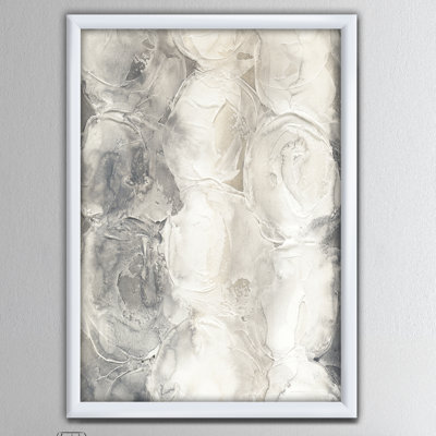 Abstract Canvas Wall Art, Gray Circle Modern Print - Gray Circles I