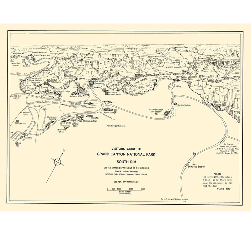 «Grand Canyon South Edge Guide», reproduction d'affiche par Park Services Park Services (24 x 18) AZso0002