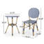 Ensemble d'extérieur 3 pièces en aluminium bleu marine avec finition en bambou