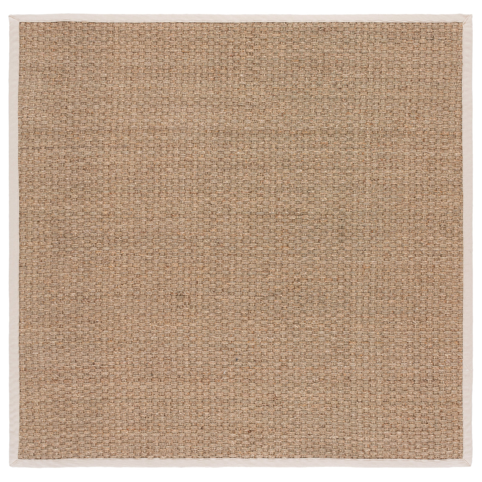 Dollard Natural Ivory Seagrass Rug, Square 6'