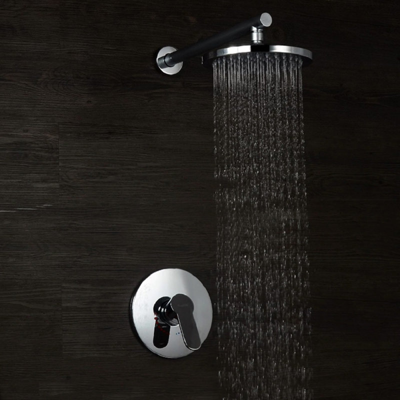 Fontana Reno Chrome Rainfall Wall Mount Round Shower Set (FS9723)