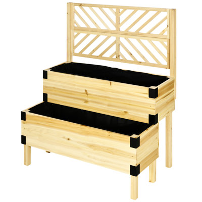 Outsunny Raised Garden Bed With Trellis