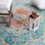 Tapis oriental turquoise verdâtre, orange et beige Tonia-485945051