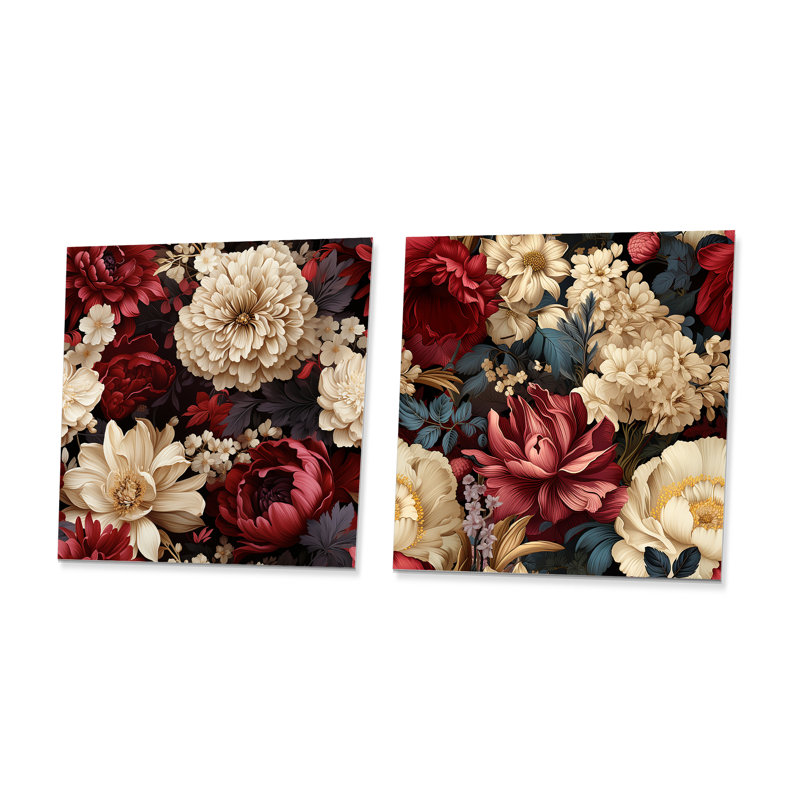 Ensemble de 2 pivoines rouges Renaissance, H 16 po x l 32 po