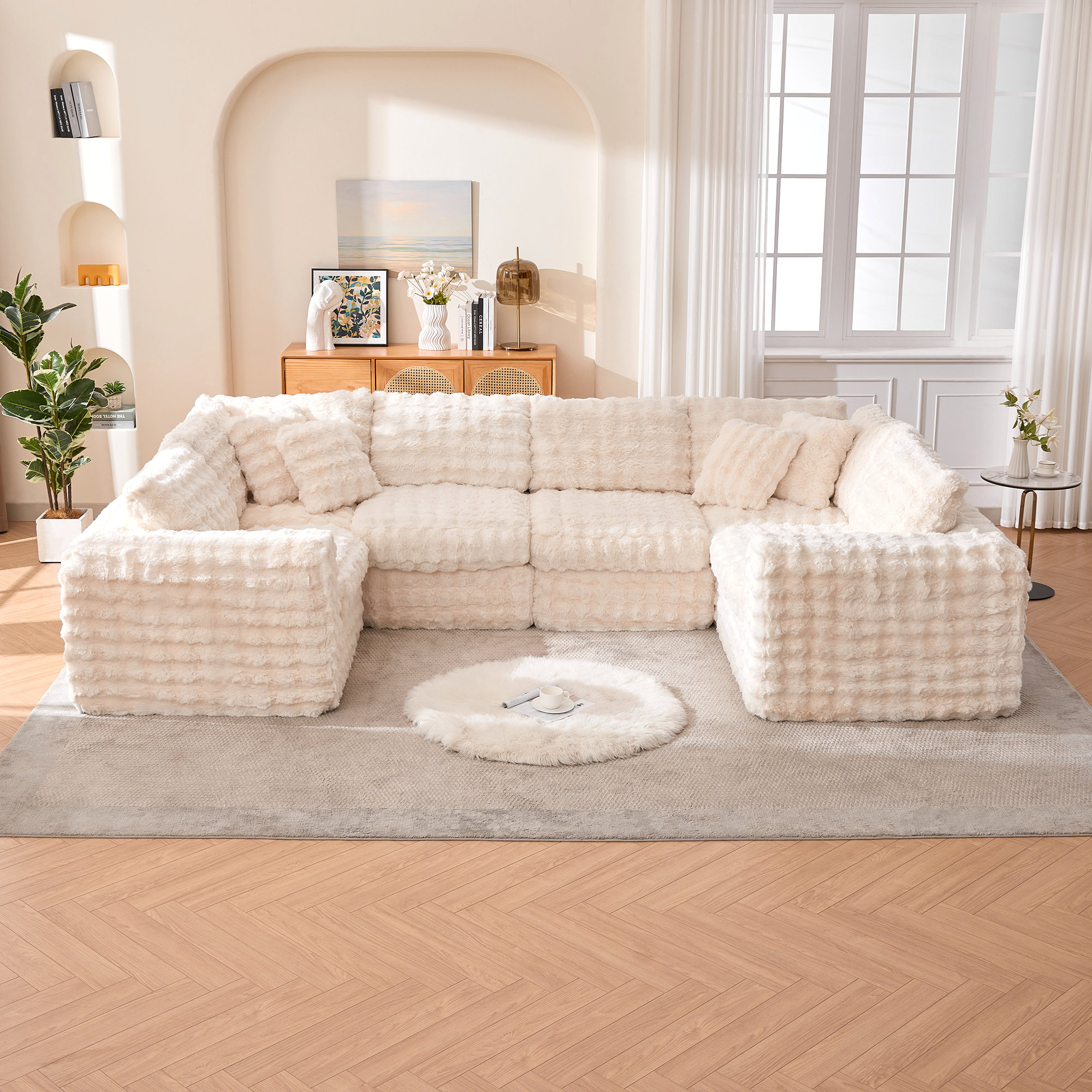 Mercer41 6 - Piece Modular Upholstered Sectional - Wayfair Canada