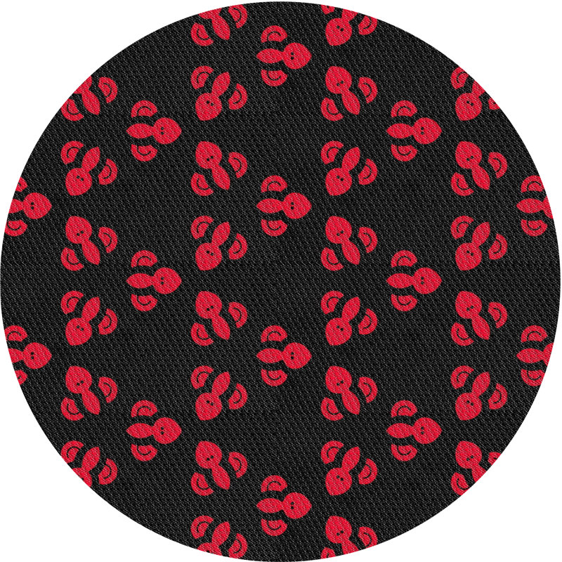Tapis décoratif noir Raiden, Rond 7 pi