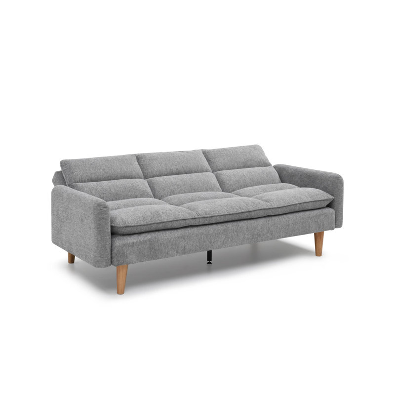 Phobos Queen 202cm Upholstered Convertible Sofa, Grey Polyester Blend