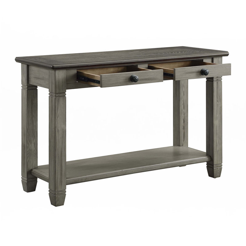 Canapé avec 2 tiroirs et tablette inférieure, Gris antique