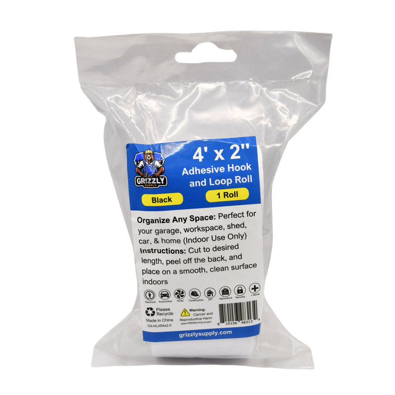 4'x2" Adhesive Hook and Loop Roll 1/pk