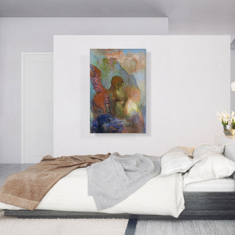 «Pegasus 1895» par Odilon Redon, reproduction d'art sur toile tendue, H 40 po x l 26 po x P 1,5 po