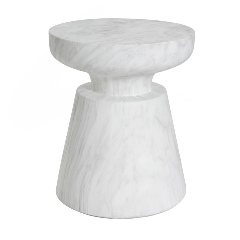 Table d'appoint d'extérieur en travertin Ponti, Blanc