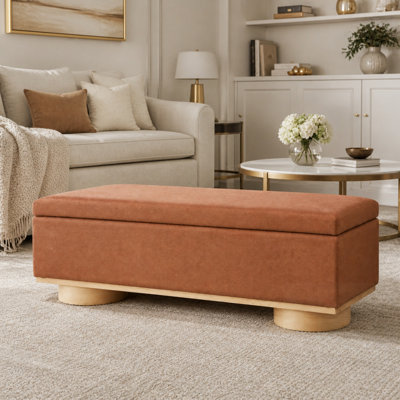 Banc de rangement rembourré moderne avec couvercle relevable pour le salon et l'organisation du salon
