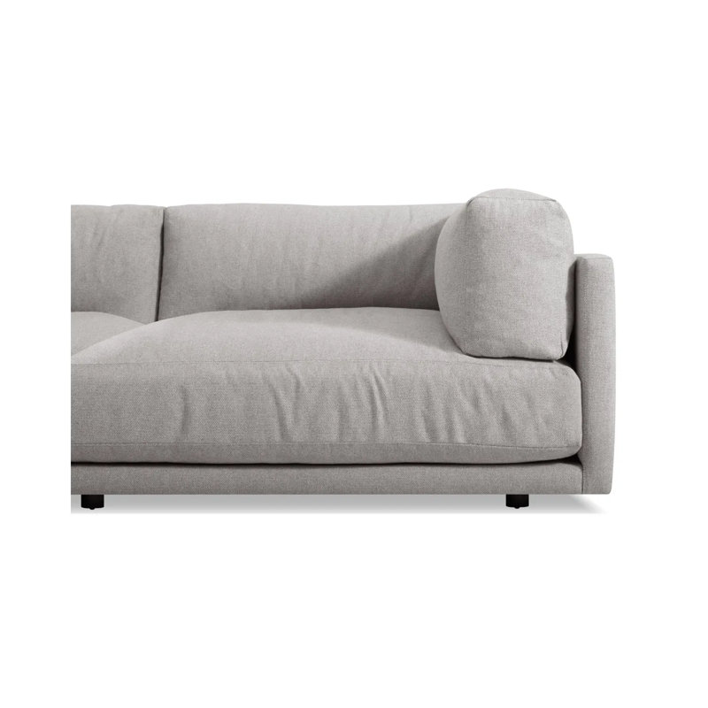 Sunday Sofa, Agnew Gray Textured Basketweave, 30" H x 102" W x 40" D