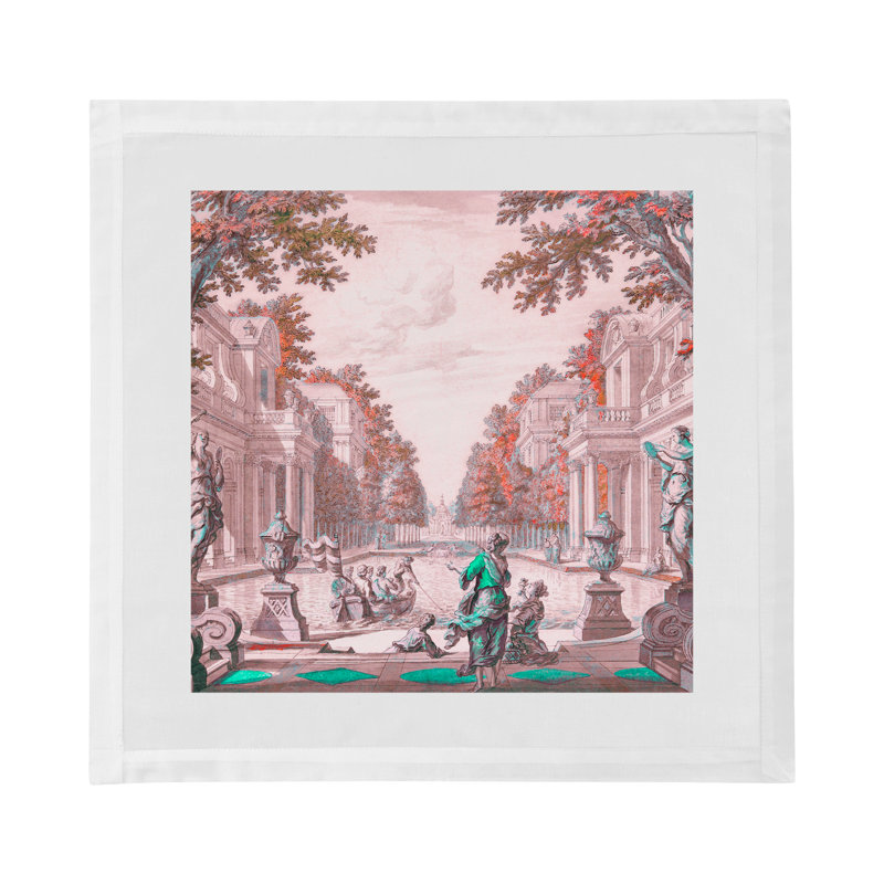 Dimanche A Paris Cotton Sateen Dinner Napkins, Sunset