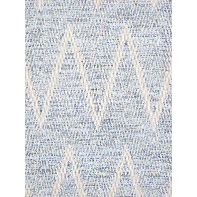 Tapis rectangulaire en coton / laine à motif de chevrons fait à la main 9 pi x 12 pi Carressa
