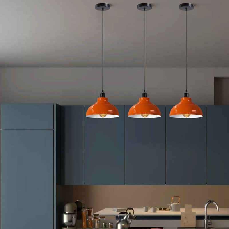 Reich 1 - Light Dome Pendant, 124cm H x 30cm W x 30cm D, Gloss Orange