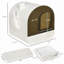 Bac à litière pour chat avec couvercle, bac à litière pour chats d'intérieur avec plateau, pelle, filtre, 17 po x 17 po x 18,5 po-1148767367