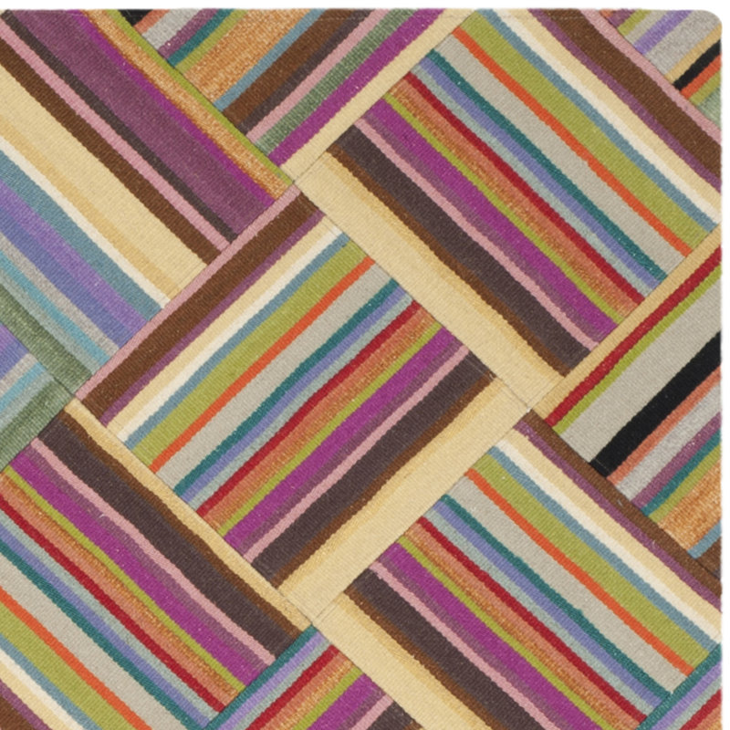 Straw Patch Hand Woven Wool Pile Geometric Rug, Rectangle 4' x 6'