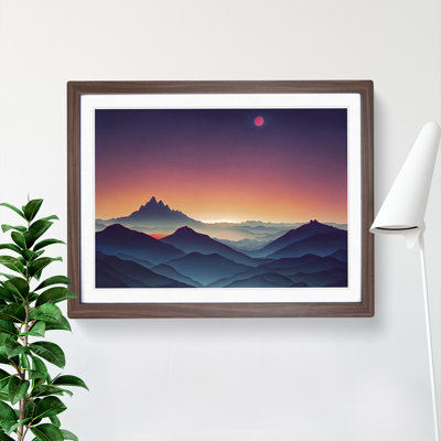 Cute Mountain Sunset - Framed Print