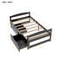 Lit plateforme simple avec deux tiroirs, espresso