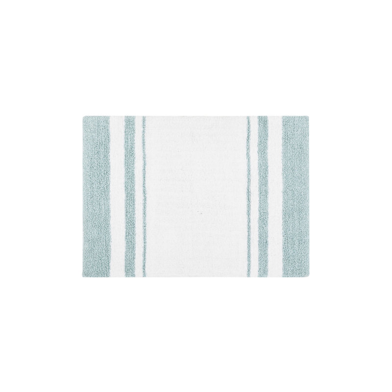  Tapis de bain réversible en coton, L 20 po x L 30 po, Aqua