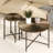 Radial Pattern 2-Piece Coffee And End Table Set – Waterproof MDF With PVC Cover, Distressed Cylindrical Design-1133093333