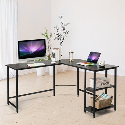 L-Shaped Steel Computer Desk
