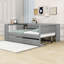 Full Upholstered Daybed Bed with Trundle and Shelves and Charging Station-797113103