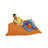 Original Garden Bean Bag Chair, Solid Orange Color, 39.4 x 39.4 x 7.9 inches | 100% Polyester Fabric, Waterproof | 100% Bead Styrofoam Filling, Hidden Double Zipper System | Perfect for Outdoor Entertainment & Relaxation-318328620