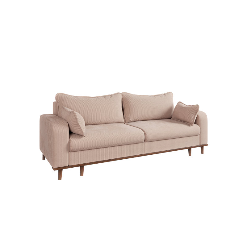 Blakesburg 4 Seater Corduroy Sofa Bed, Beige