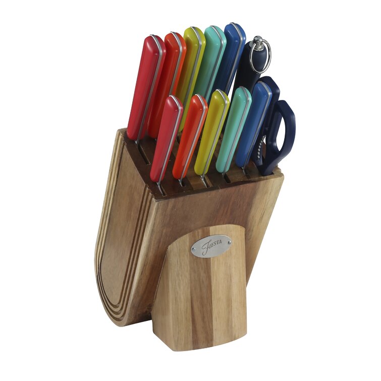 Fiesta 8pc Kitchen Knife Set Chef Bread Paring Utility Knives Rainbow  Fiestaware