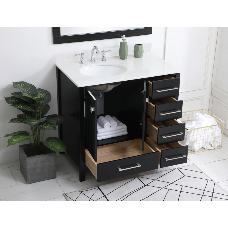 Ensemble de meuble-lavabo simple 36 po Irene, Noir