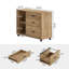 Classeur latéral mobile avec tiroirs et tablettes, armoire de rangement à roulettes, brun