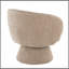 Fauteuil d'appoint pivotant en tissu brun clair