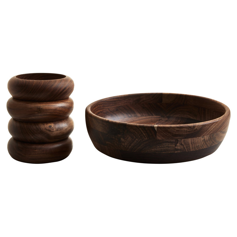 Amiela Wood Decorative Bowl