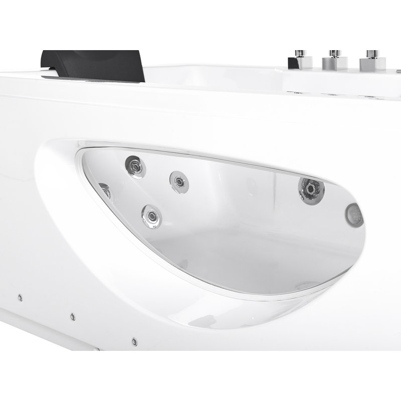 Beier x 80mm Acrylic Bathtub with Tap, White, 58cm H x 80cm W x 180cm L